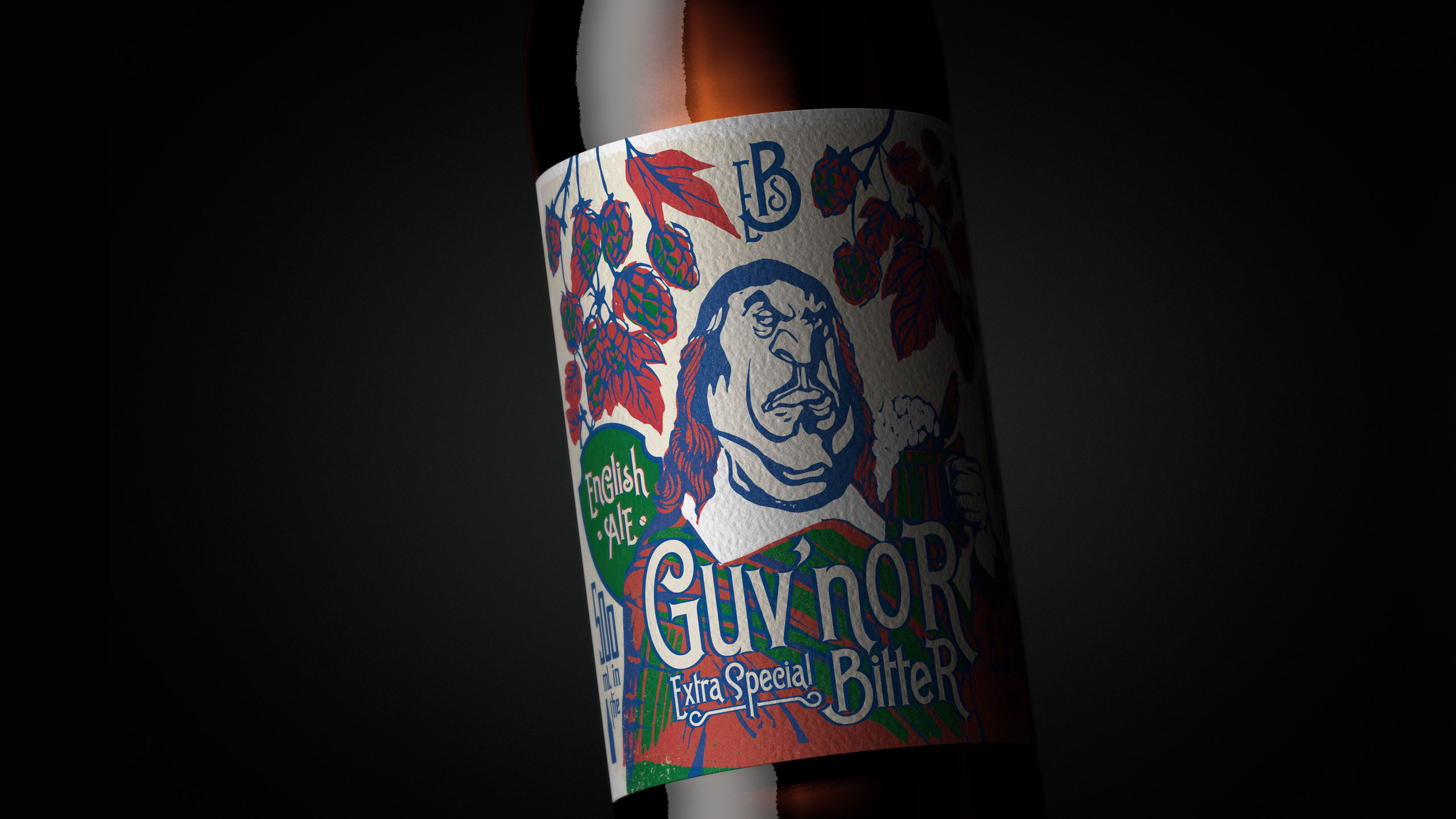 Zeelandt Brewery Guv'nor English Ale bottle label close up